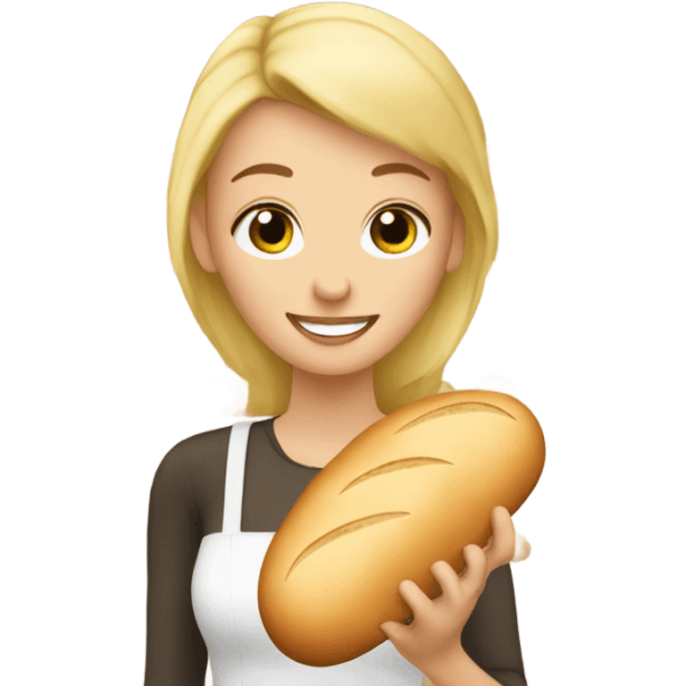 Blonde girl with sourdough bread emoji