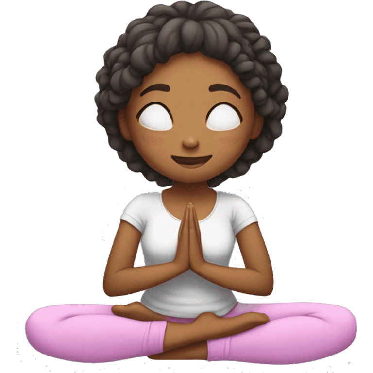 Girl in cat pose for yoga  emoji