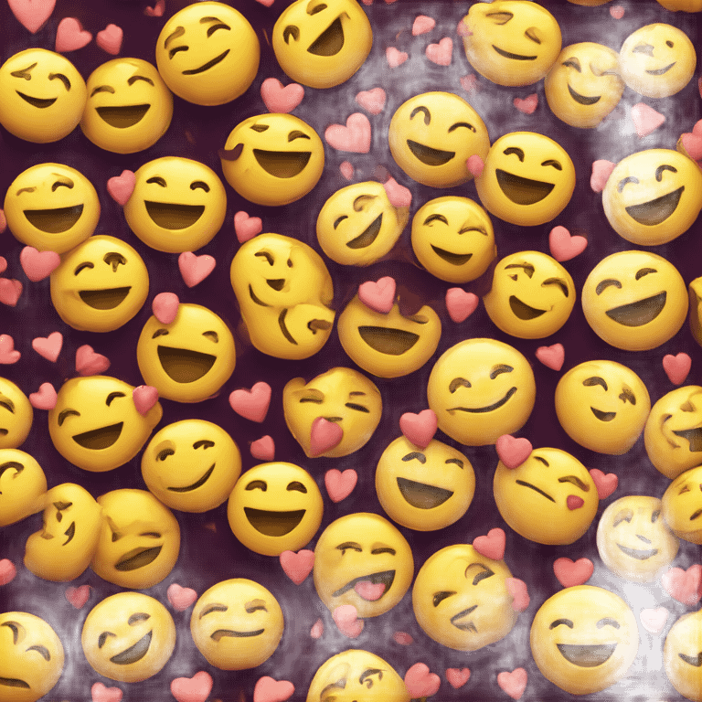 Smiley face hearts emoji