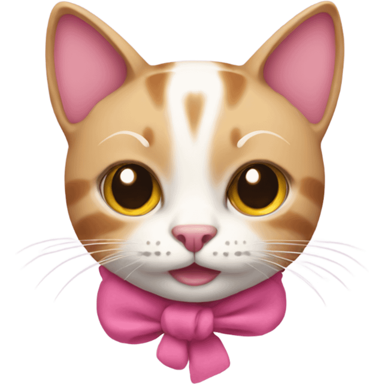 Cat with pink bown emoji