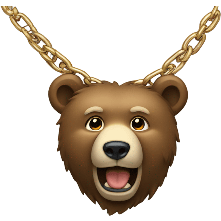 Bear wearing chain emoji