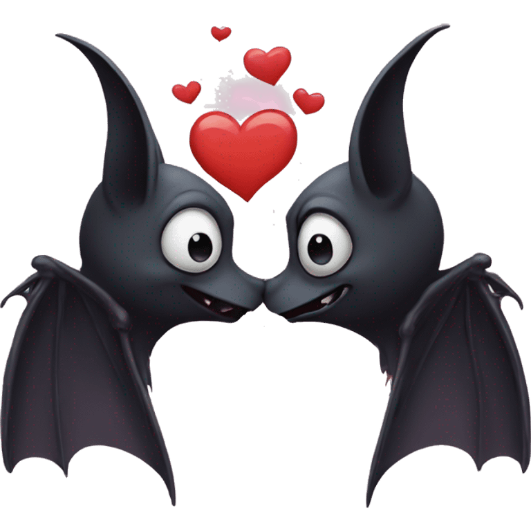 Two bats kissing emoji