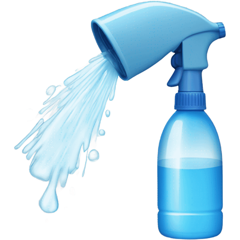 Spray bottle with water squirting out of the nozzle emoji