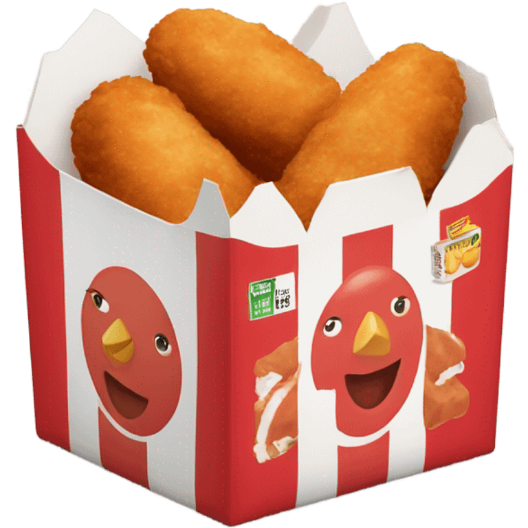 a box red and white like kfc, with chicken nuggets inside emoji