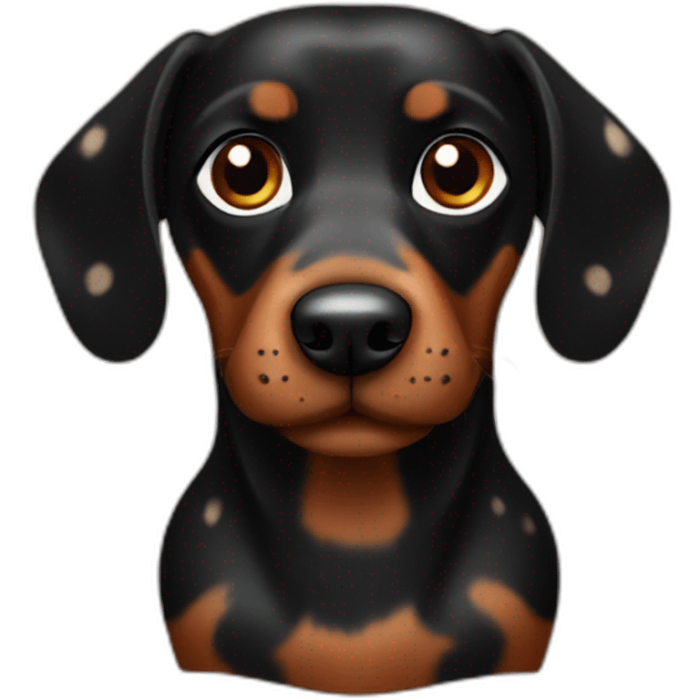 black and brown spotted sausage dog emoji