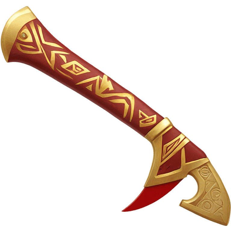 Red and gold tomahawk emoji