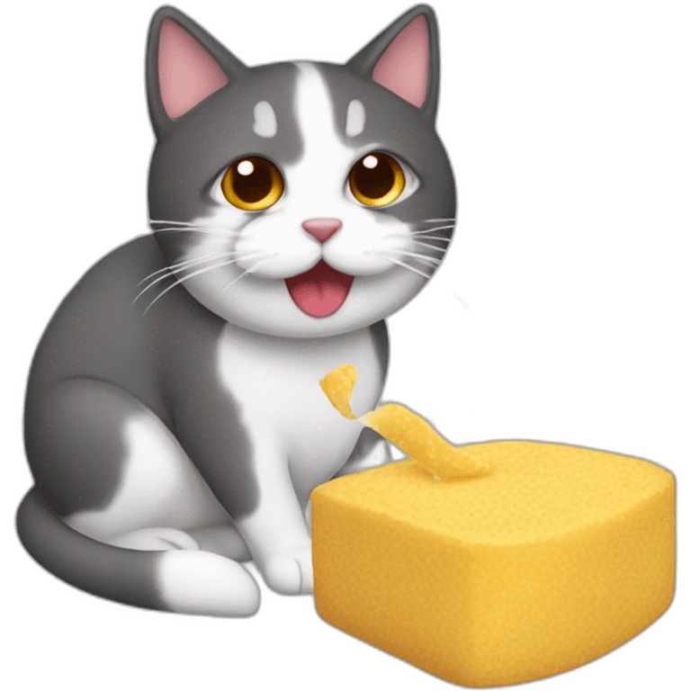 Gato comiendo polvoron emoji