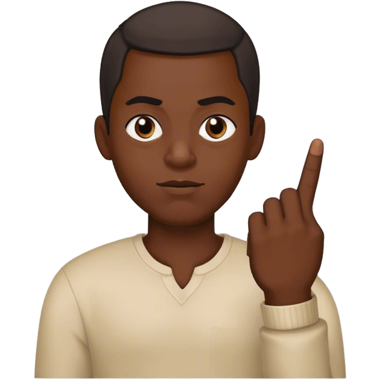 Black guy showing middle finger emoji