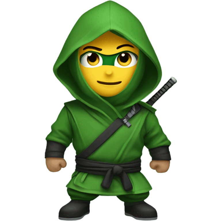 A ninja wearing a green outfit emoji