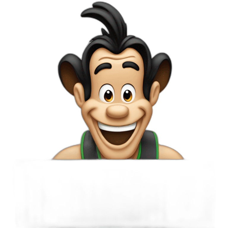 disney Goofy behind a laptop emoji