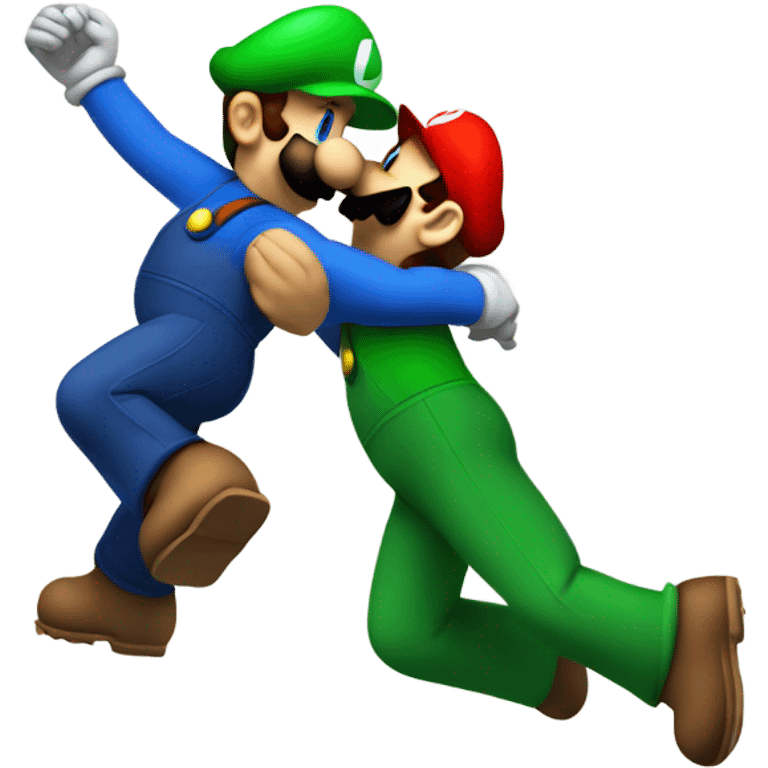 Mario and Luigi kissing emoji