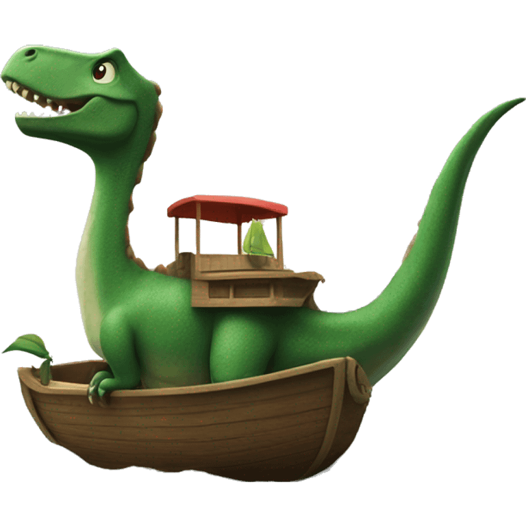 Dinosaur on a boat  emoji