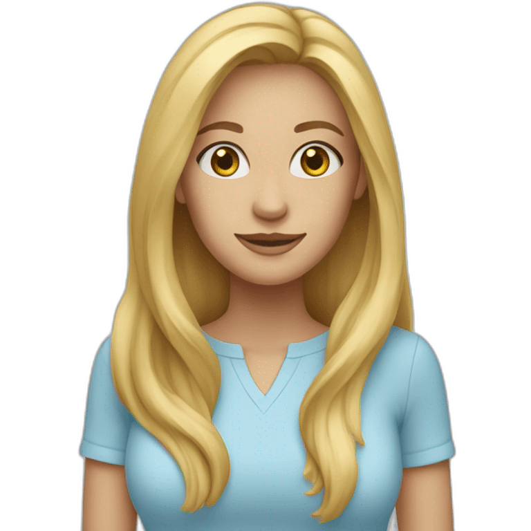 a blonde woman with long hair and a light blue shirt emoji