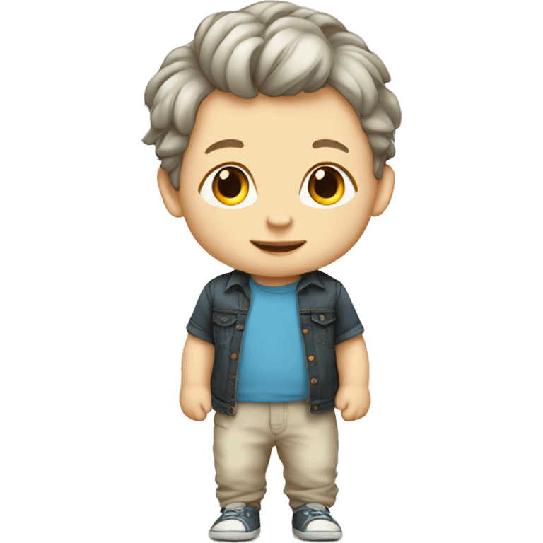 baby boy with hair5 and white skin full length emoji