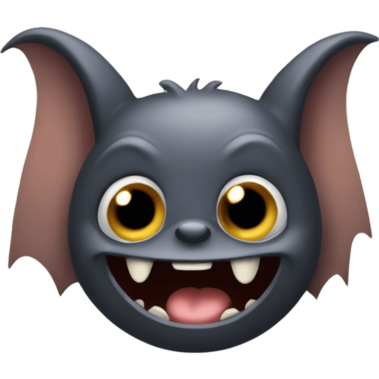 Mischievous bat giggling and hiding something  emoji