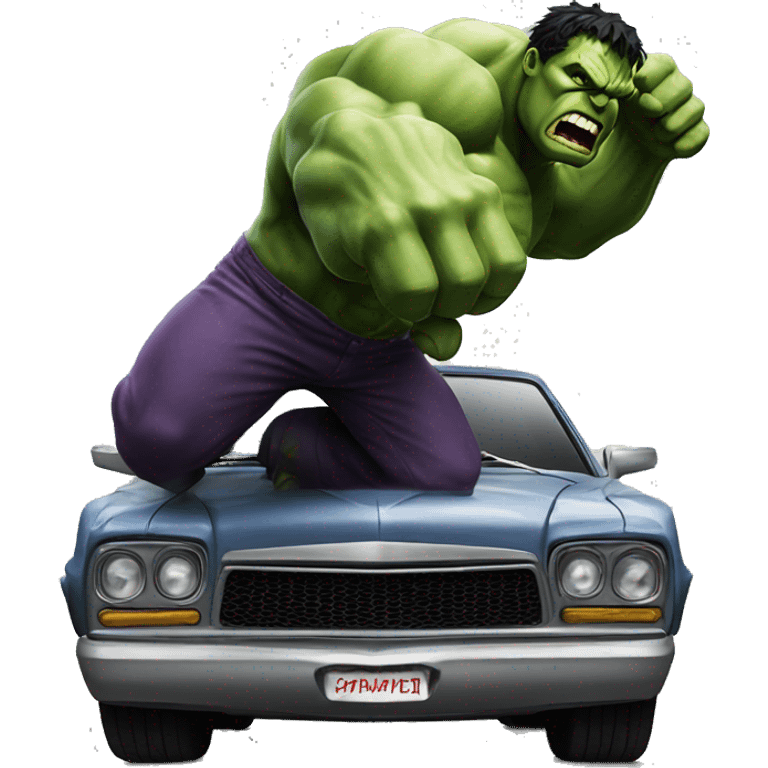 Vengeful hulk smashing a car  emoji