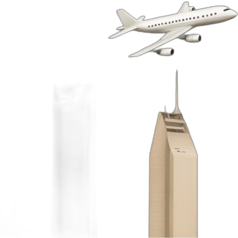 Plane and two towers emoji