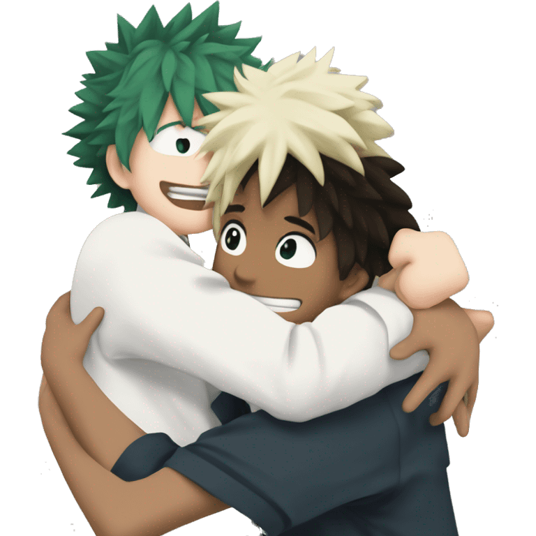 Bakugo Katuski and izuku midorya hugging emoji