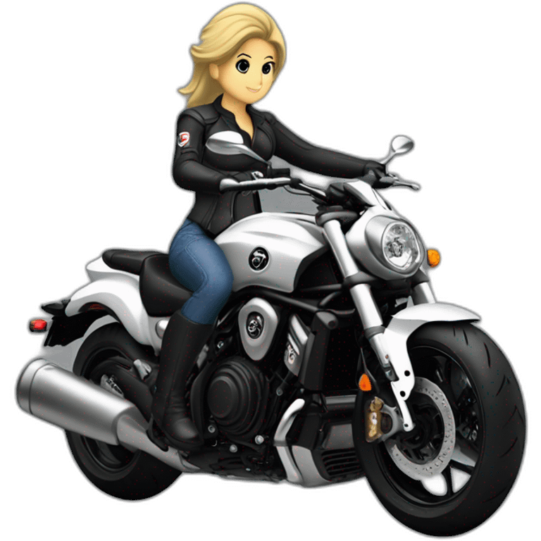 Yamaha Vmax 1700 mujer motera emoji