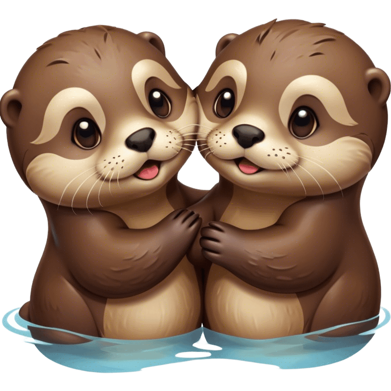 Kissing otters  emoji