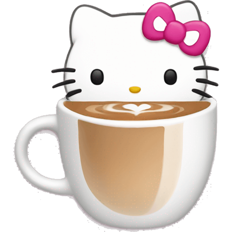 hello kitty drinking a latte  emoji