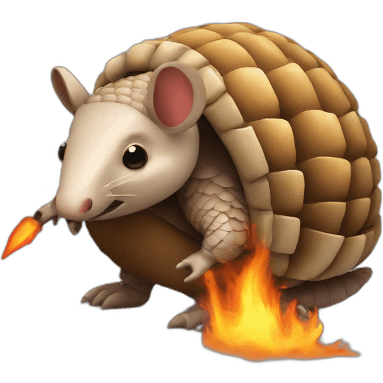 armadillo with fire emoji