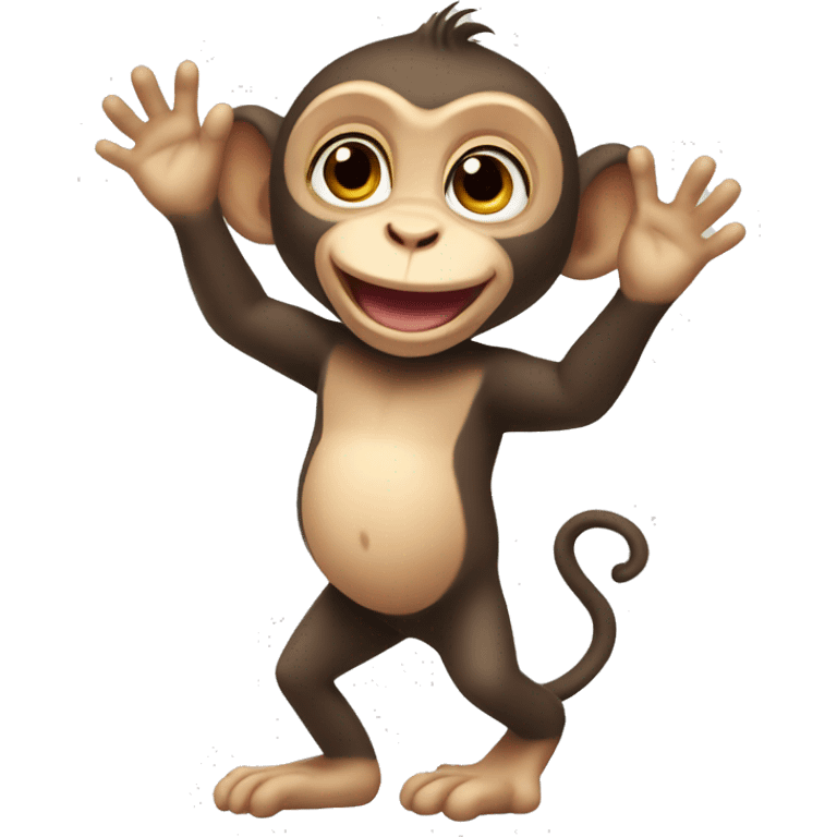 Baby monkey waving emoji