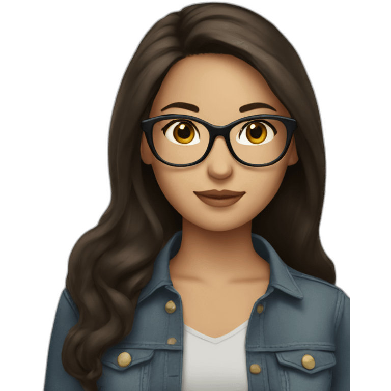 Brunette girl with glasses emoji