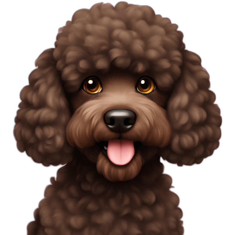 black-brown fluffy poodle emoji