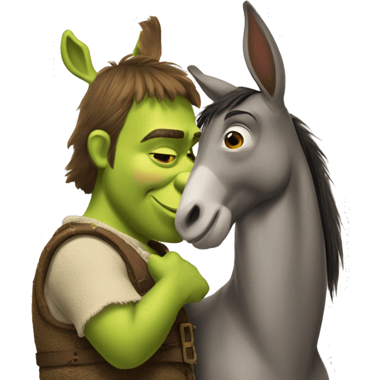 shrek kissing donkey emoji