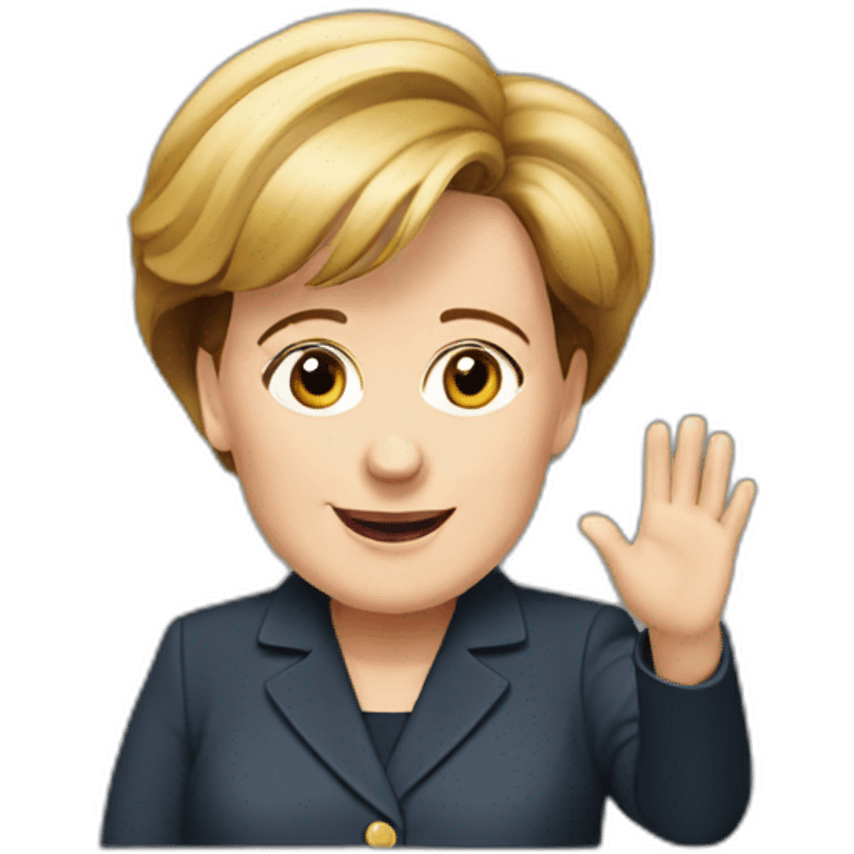 Angela Merkel waving emoji