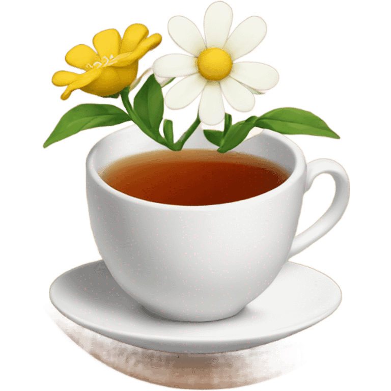 Tea with flowers  emoji