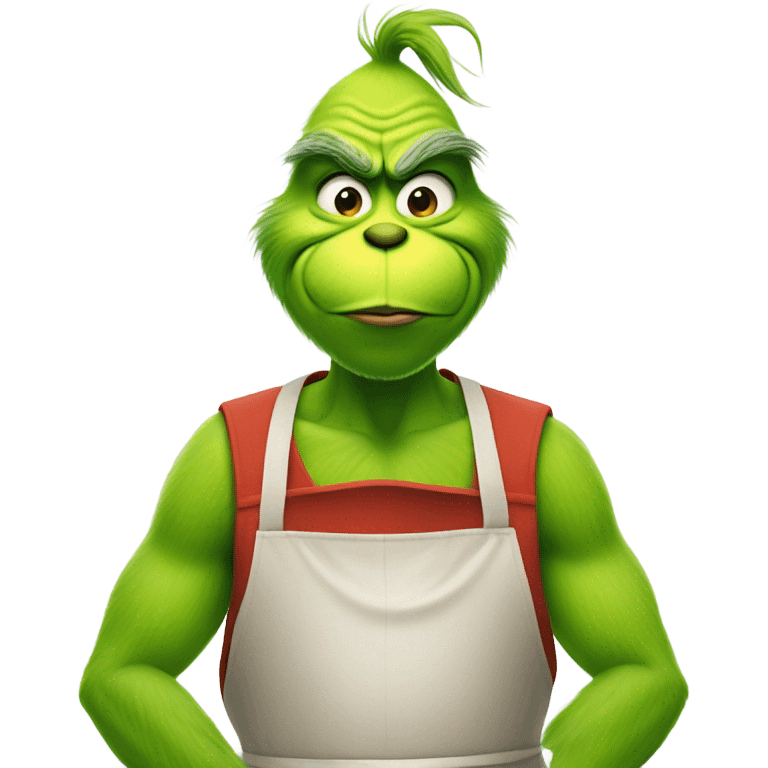 grinch wearing apron emoji