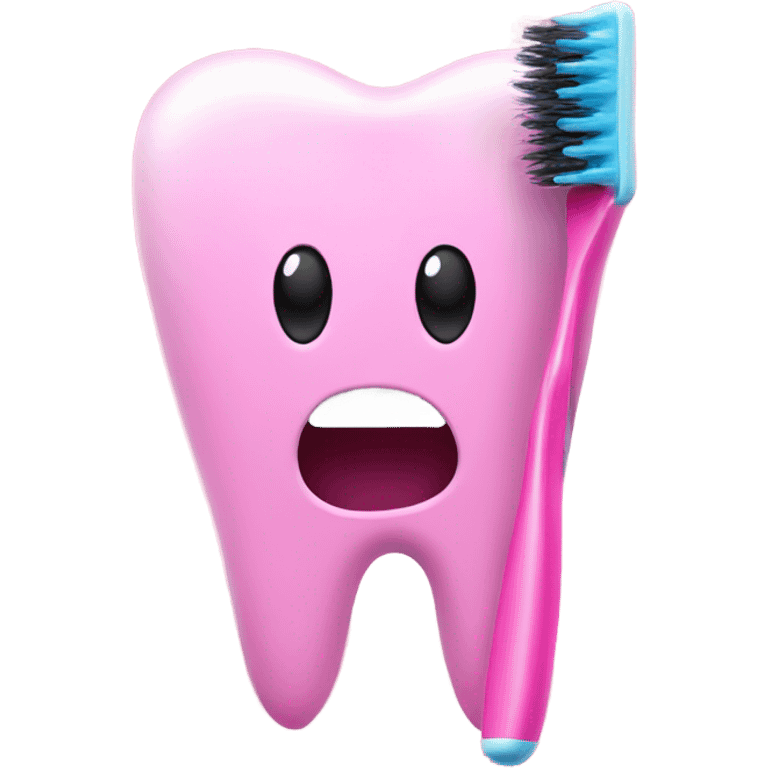 Tooth brush pink colour  emoji