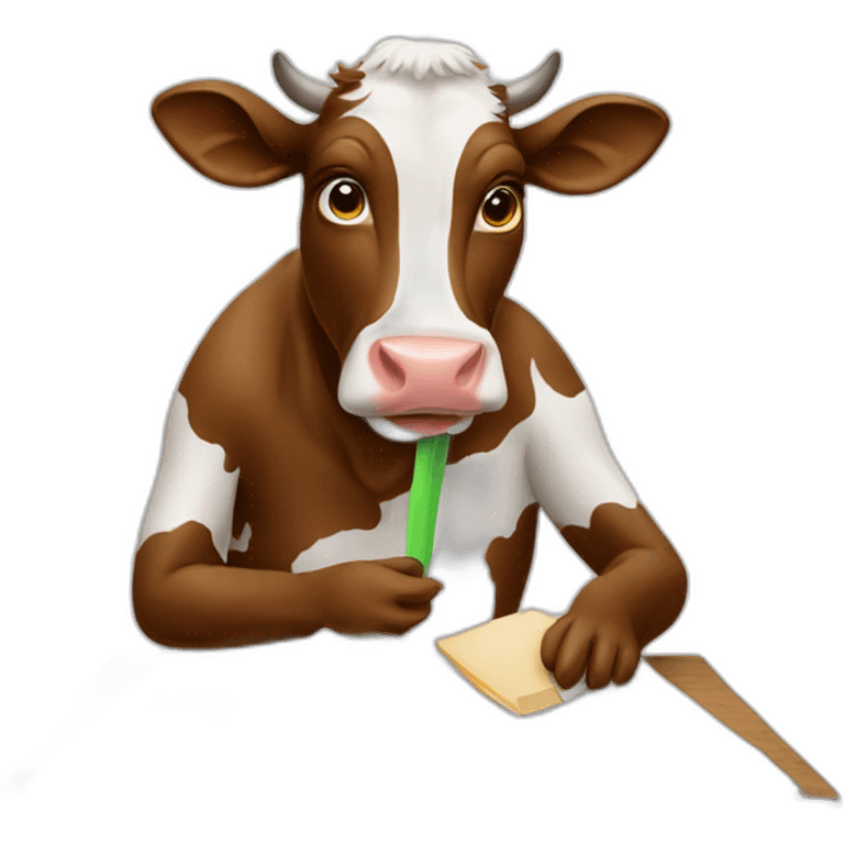 cow eating homework emoji