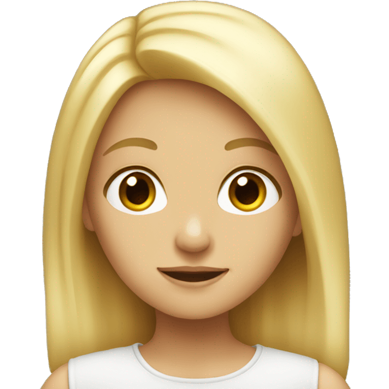 Blond girl Looking at me emoji