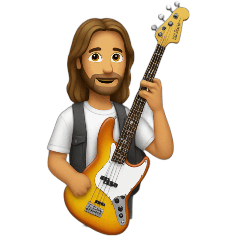 Jesus playing Fender jazz bass guitar emoji