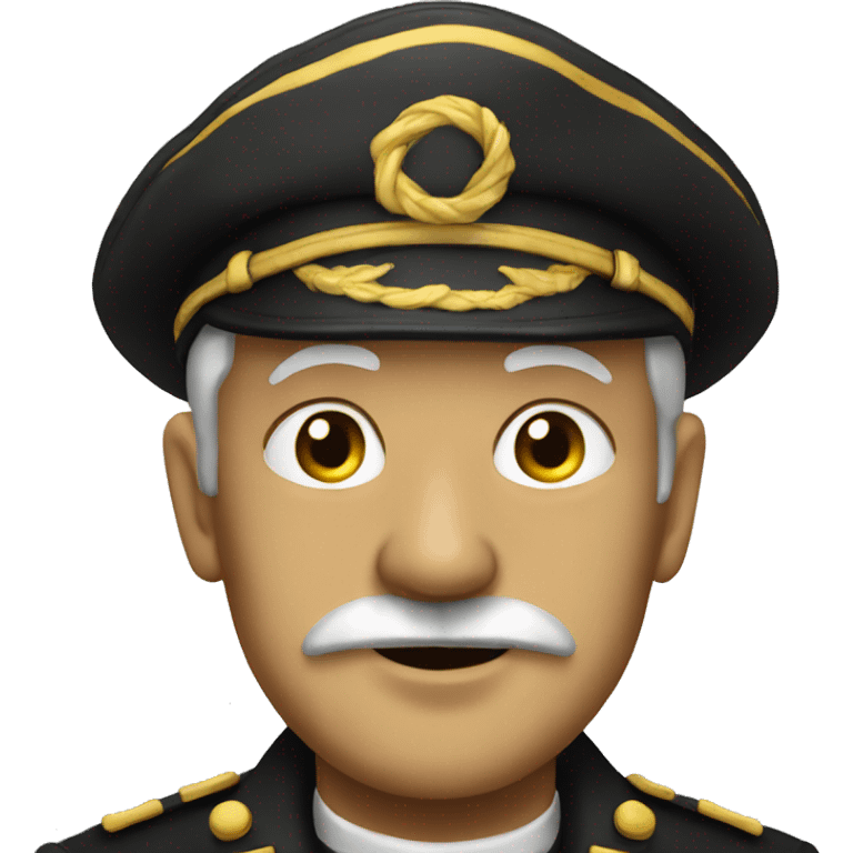 old time ship captain wearing black and gold emoji