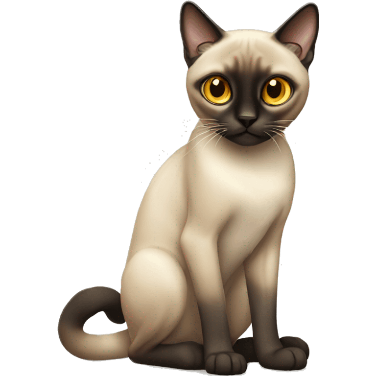 Full Body Siamese Cat golden eyes emoji