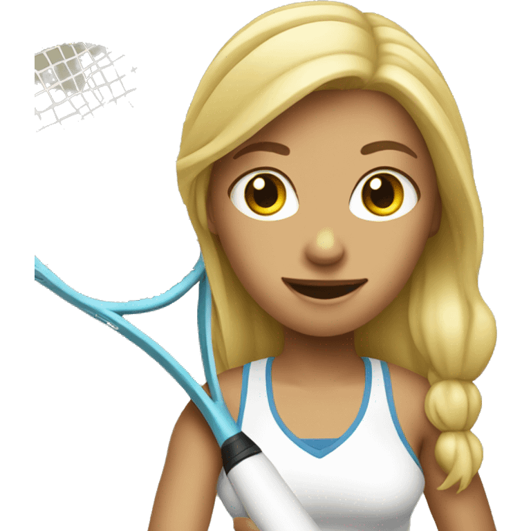 Blonde girl plays tennis  emoji