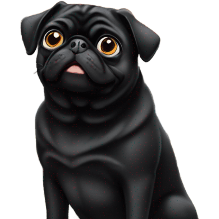 Black pug with the Golden Gate Bridge, San Francisco emoji