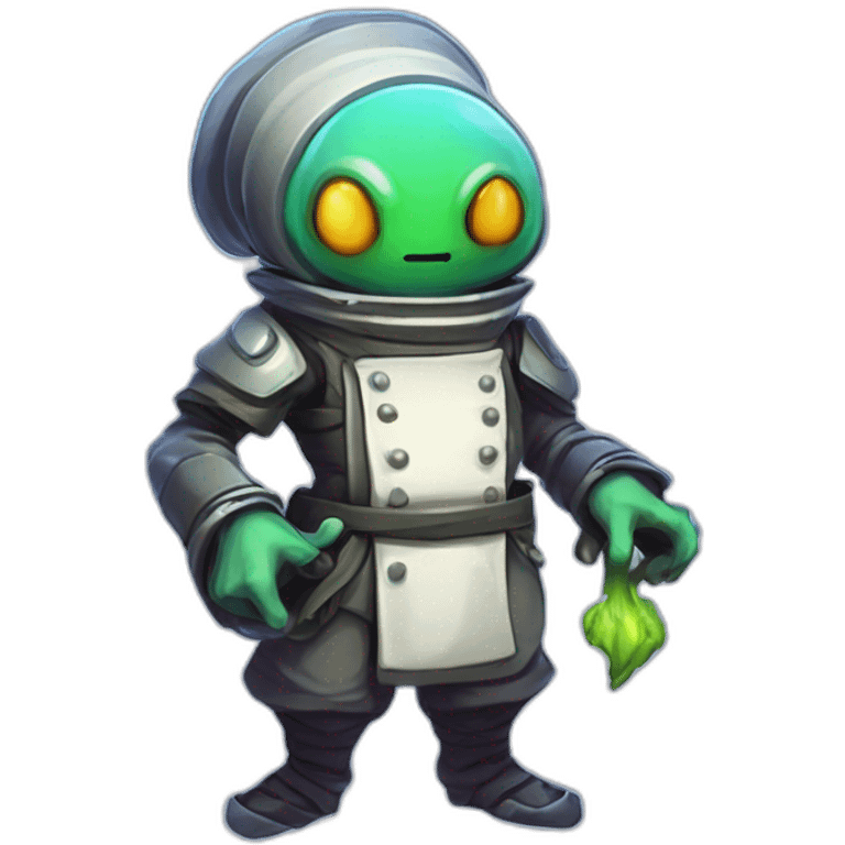 alien chef scifi roguelike rpg style inspired by slay the spire digital art emoji