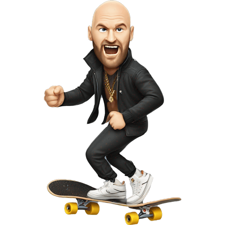 Tyson Fury on a skateboard  emoji