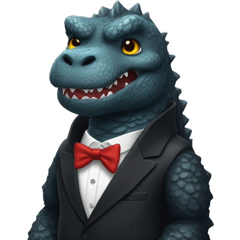 Godzilla in a tuxedo emoji