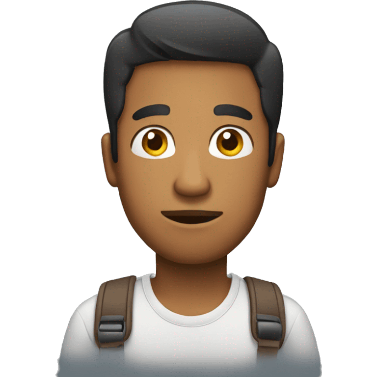 brown man holding phone curious emoji