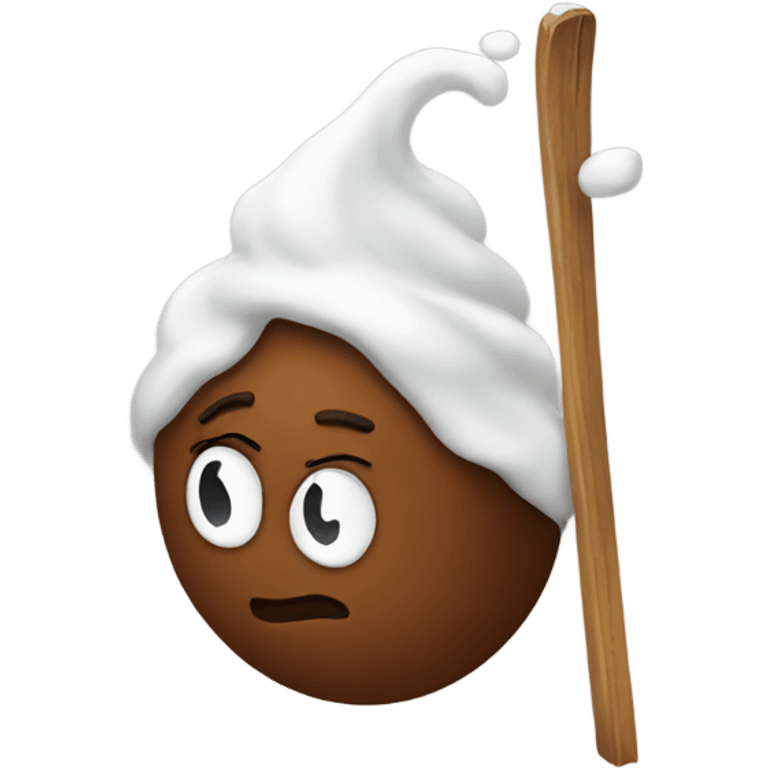 Poop skiing emoji