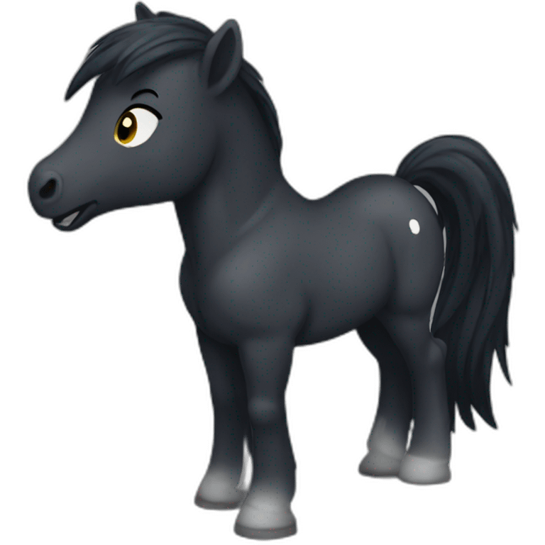 Dark poney blowing air emoji