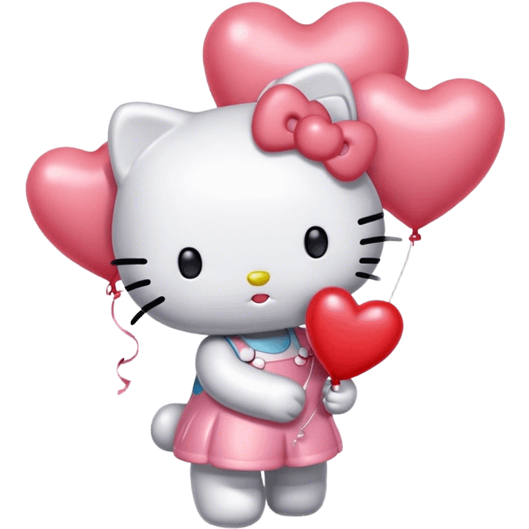 Hello kitty in love emoji