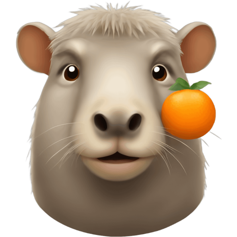 Capybara with orange on head emoji