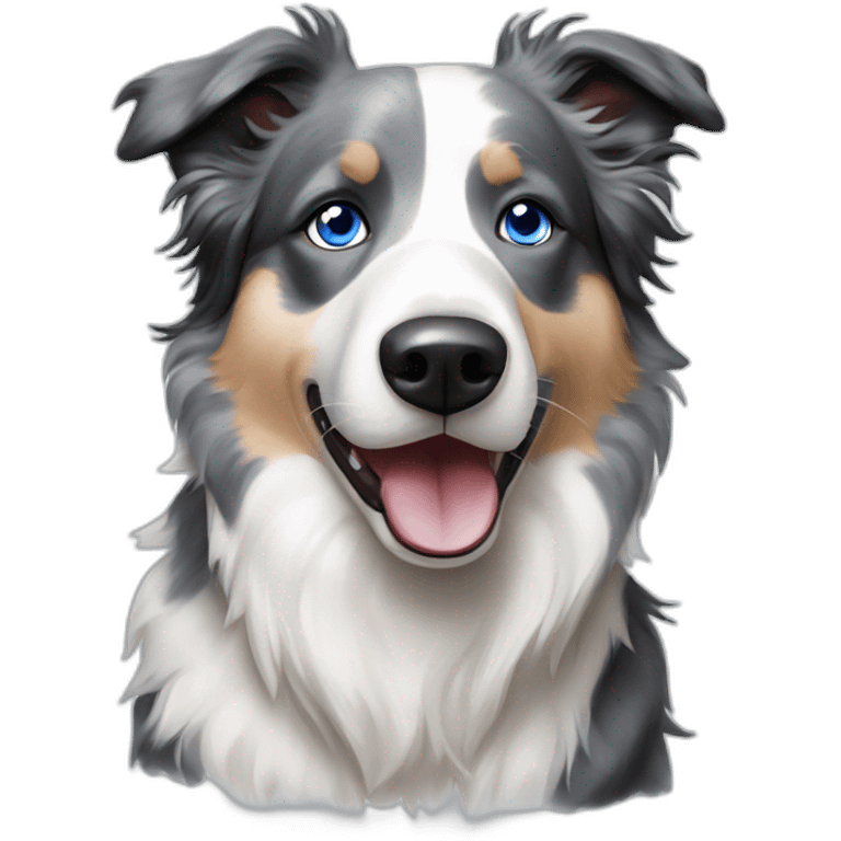 Blue eyes Seal merle Border collie emoji